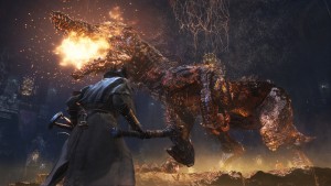 Un boss qui pête le feu dans Bloodborne